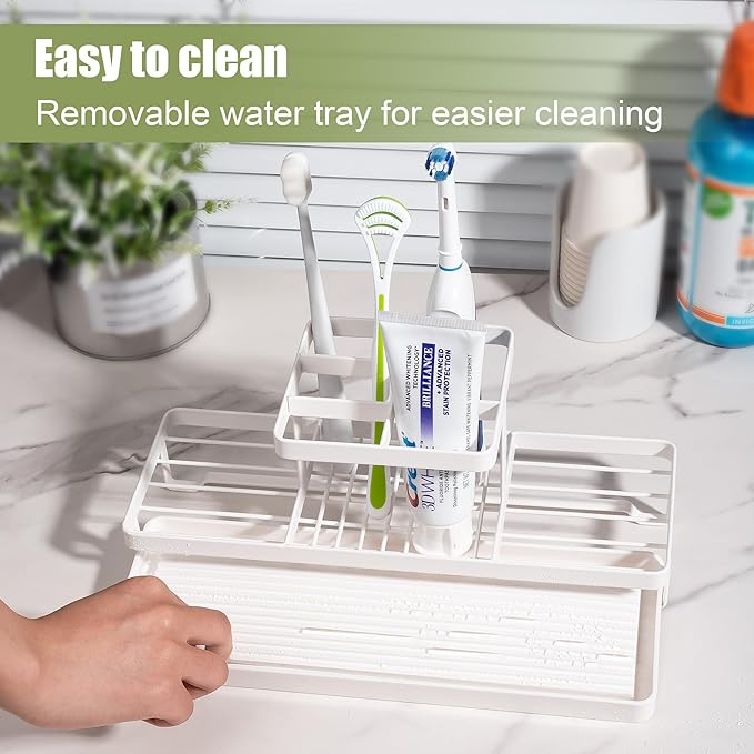 Toothbrush Holders for Bathrooms, Carbon Steel Tooth Brushing Holder Electric
