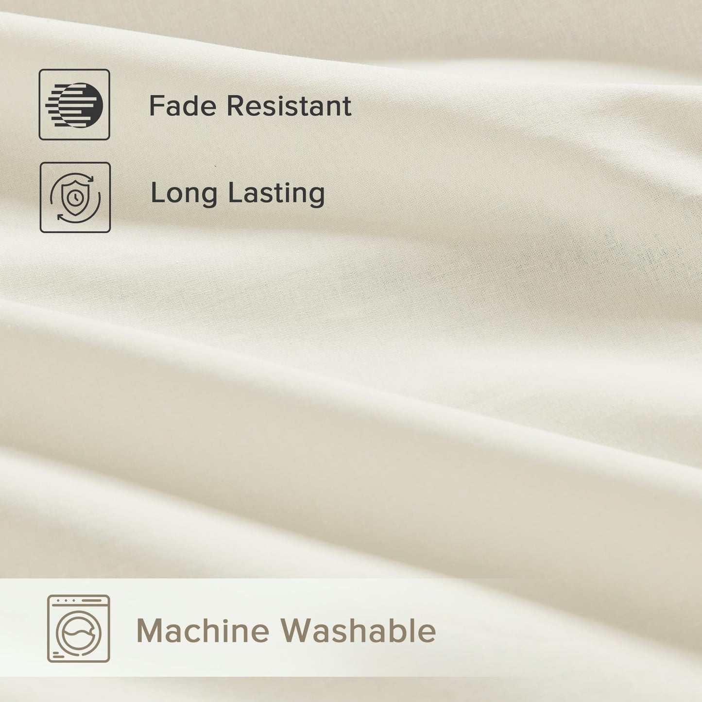 Comfort Spaces 100% Cotton Sheets Full, Breathable & Ultra Soft Cotton Sheets, Naturally Cool Cotton Bed Sheets with 14" Elastic Pocket Fits up to 16" Mattress, All Season Sheet Set, Ivory 4 Piece