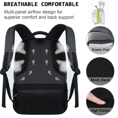 KASIBON Laptop Backpack with USB Charging&Headphone Port,Anti-Theft with Breathable Padded Shoulder Strap, Water Resistant Computer Rucksack for Business/School/Work/Travel