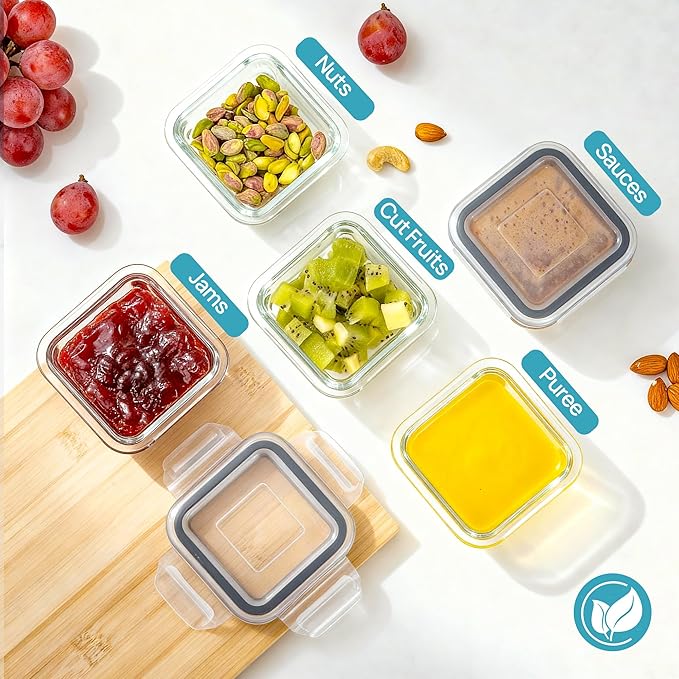 Vtopmart 5Pack 5oz Small Glass Storage Containers