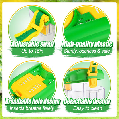 Biubee Bug Catcher for Kids- Sturdy Bugs Catching Kit with Collector Butterfly Net Tweezer, Bug Habitat Outdoor Explorer Kit Gift for Kids Age 3 4 5 6 7 8, 8Pcs, Green