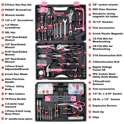 Tool Set- 412 Piece Home Repair/Auto Tool Kit, Storage Organizer with Drawers, Toolbox Storage Case for Women & Men, Perfect for Homeowner, Diyer, Handyman, DIY