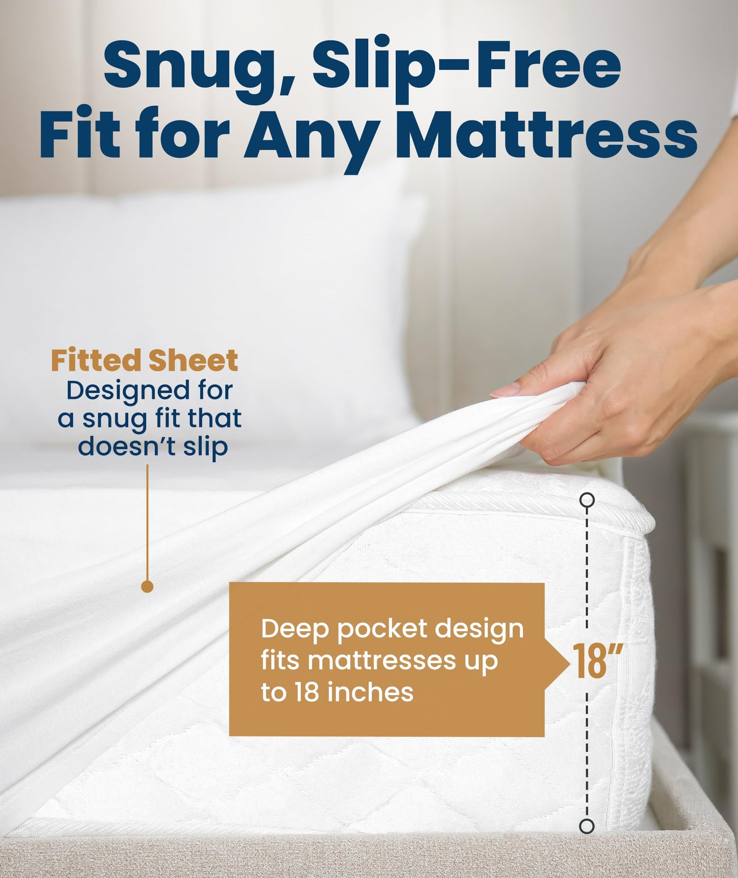 Everlasting Comfort Premium King Size Mattress Protector - Waterproof & Hypoallergenic, Noiseless Design, Washable Cover, 18" Deep Pocket, Bed Bug & Dust Mite Proof Cover for Sleep Hygiene
