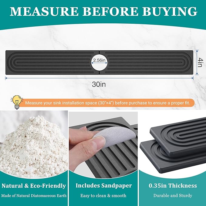 Stone Faucet Mat for Kitchen Sink