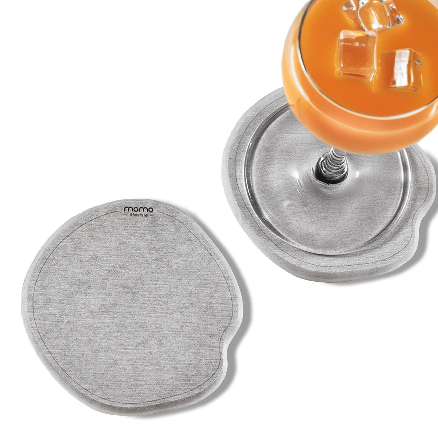 Momo Lifestyle Coasters for Drinks Drycup Stone Coaster Ultra Absorbent Made of Diatomaceous Earth Ideal for Wooden and Coffee Table Non Scratch Condensation Drink Coasters (2 Pack)