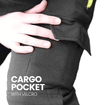 SITE KING Mens Cargo Combat Work Tracksuit Jogging Bottoms with Knee Pad Pockets Size S to 5XL Fleece Pants (Large - 38/40 Waist, Charcoal)