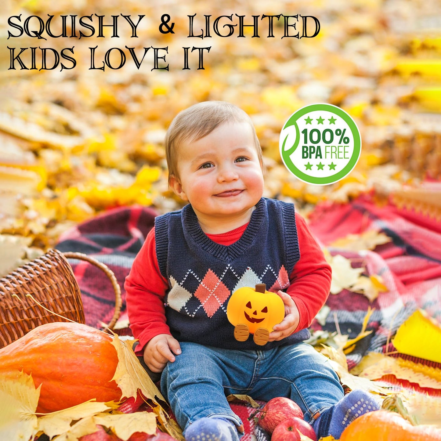 Pumpkin Night Light for Kids Cute Jack O Lantern Halloween Decor Nightlight for Baby Nursery Toddler Squishy Pumpkin Lights Cordless Rechargeable Dimmable Silicone Bedside Lamp Halloween Gifts