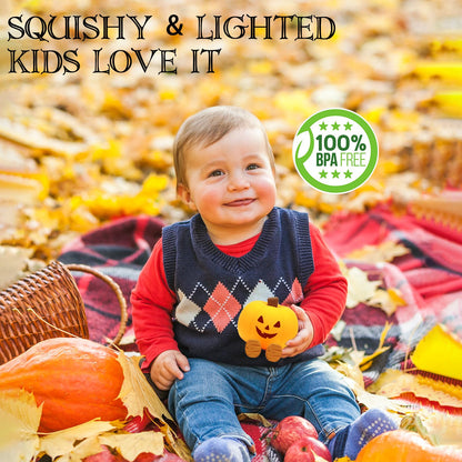 Pumpkin Night Light for Kids Cute Jack O Lantern Halloween Decor Nightlight for Baby Nursery Toddler Squishy Pumpkin Lights Cordless Rechargeable Dimmable Silicone Bedside Lamp Halloween Gifts