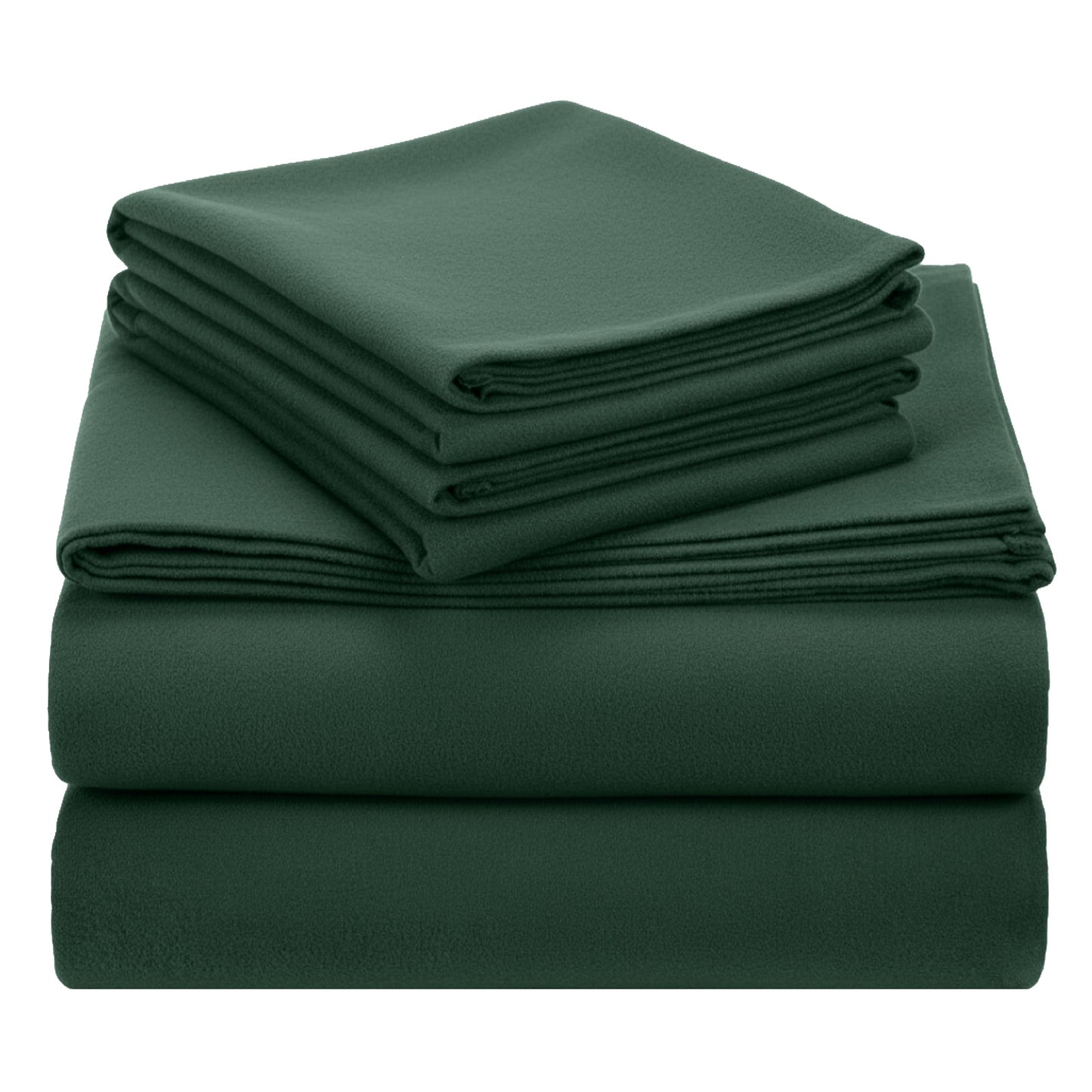 California Design Den Flannel Bed Sheets Twin Size Set - Made in Portugal 100% Cotton, Thick, Velvet Soft 3-Piece Twin Size Flannel Sheets Set, Triple-Brushed, Extra Deep Pockets - Dark Green