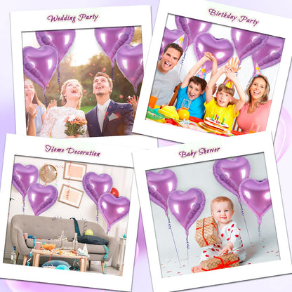 12 Pcs Red Heart Balloons,18 Inch Heart Foil Balloons Love Balloon Valentine Balloon for Birthday Party Wedding Engagement Party Baby Shower Valentine Day Decorations (red)