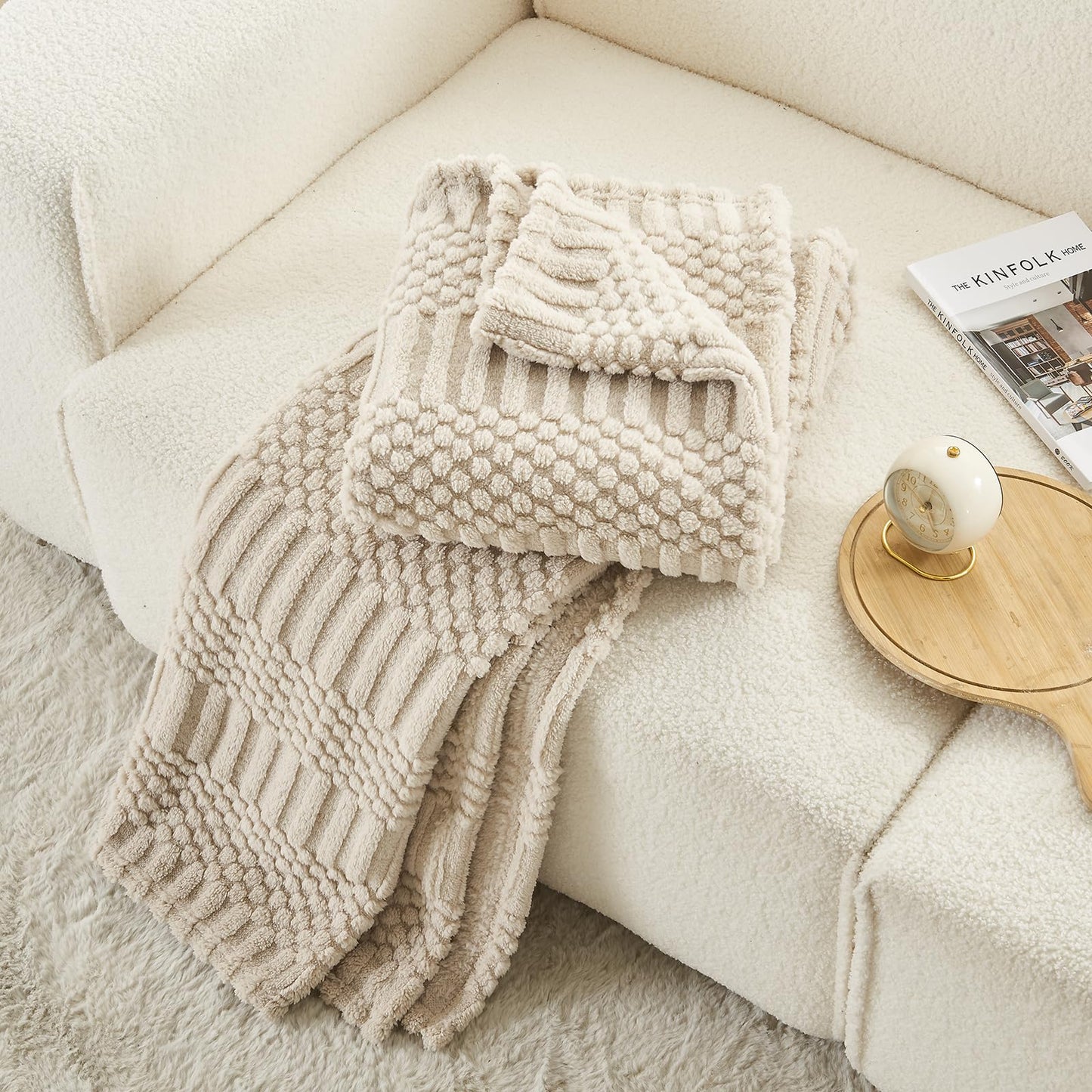 lifein Throw Blanket for Couch - Soft Boho Spring Throw Blanket, Fluffy Fleece Cozy Blankets for Women, Cute Fuzzy Small Blankets&Throws for Bed,Sofa,Chair,Gift,Home Decor