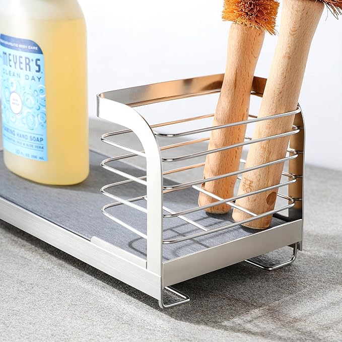 Wipe-Free Sink Organizer with Drying Stone, Instant Dry Sink Caddy Organizers