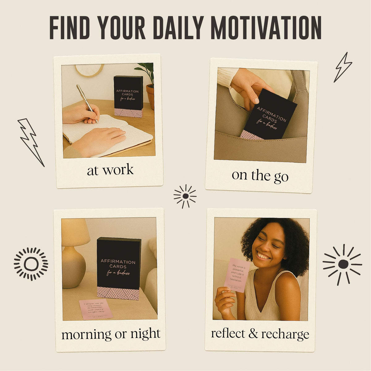 52 Badass Affirmation Cards for Women - Inspirational Gift for Her, Birthday Gifts for Women, Best Friend, Bestie, Self Care - Positive Presents for Confidence, Motivation & Daily Encouragement