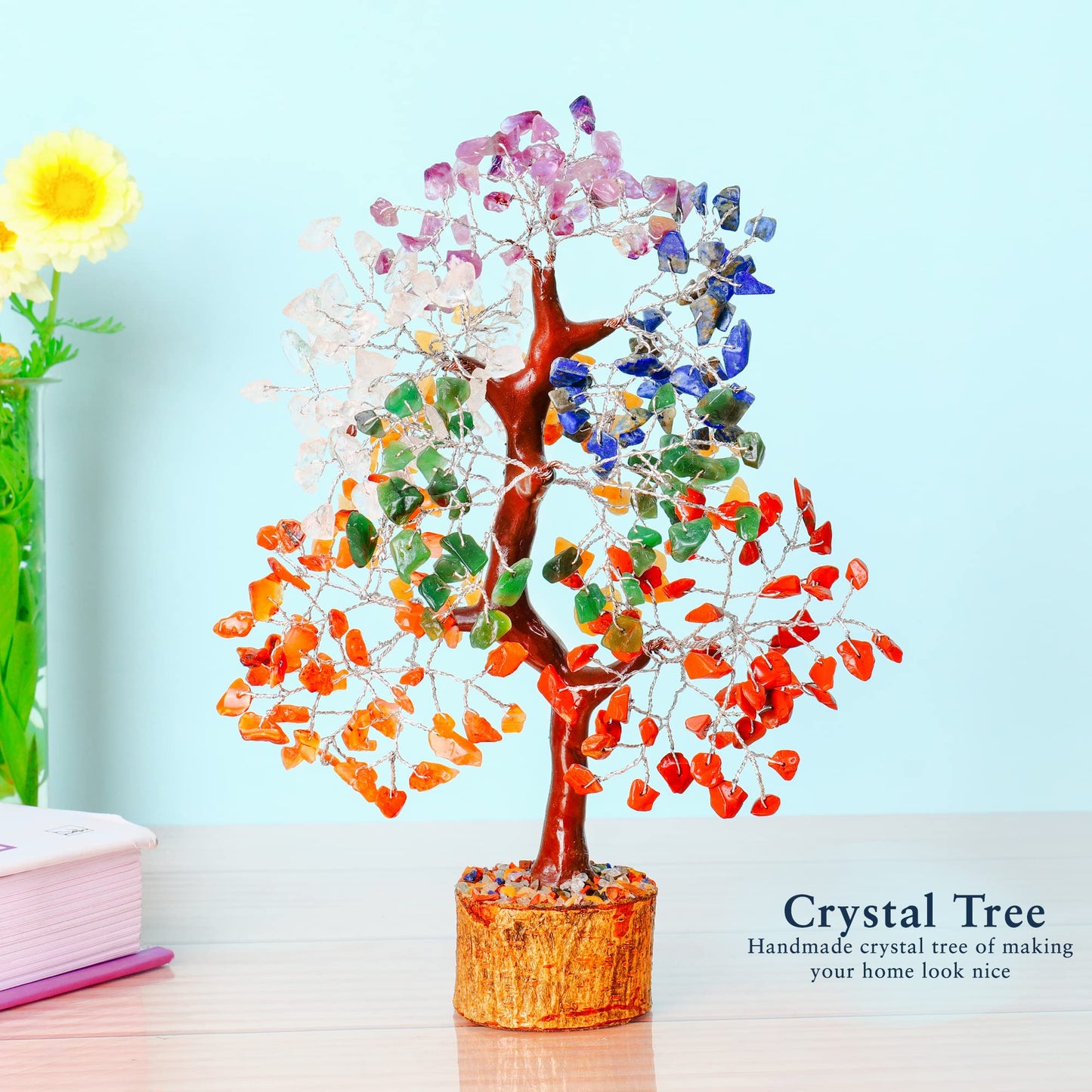 Seven Chakra Crystal Tree for Positive Energy - Feng Shui Tree of Life Decor - Good Luck Gifts - Crystals and Stones - Spiritual Items - Housewarming Gifts for Women