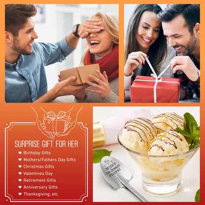 Wife Gifts from Husband, Romantic I Love You Valentines Birthday Gifts for Wife, Funny Valentines Day Ideas for Her, Wifey, Women, Mothers Day Wife's Ice Cream Shovel Spoon