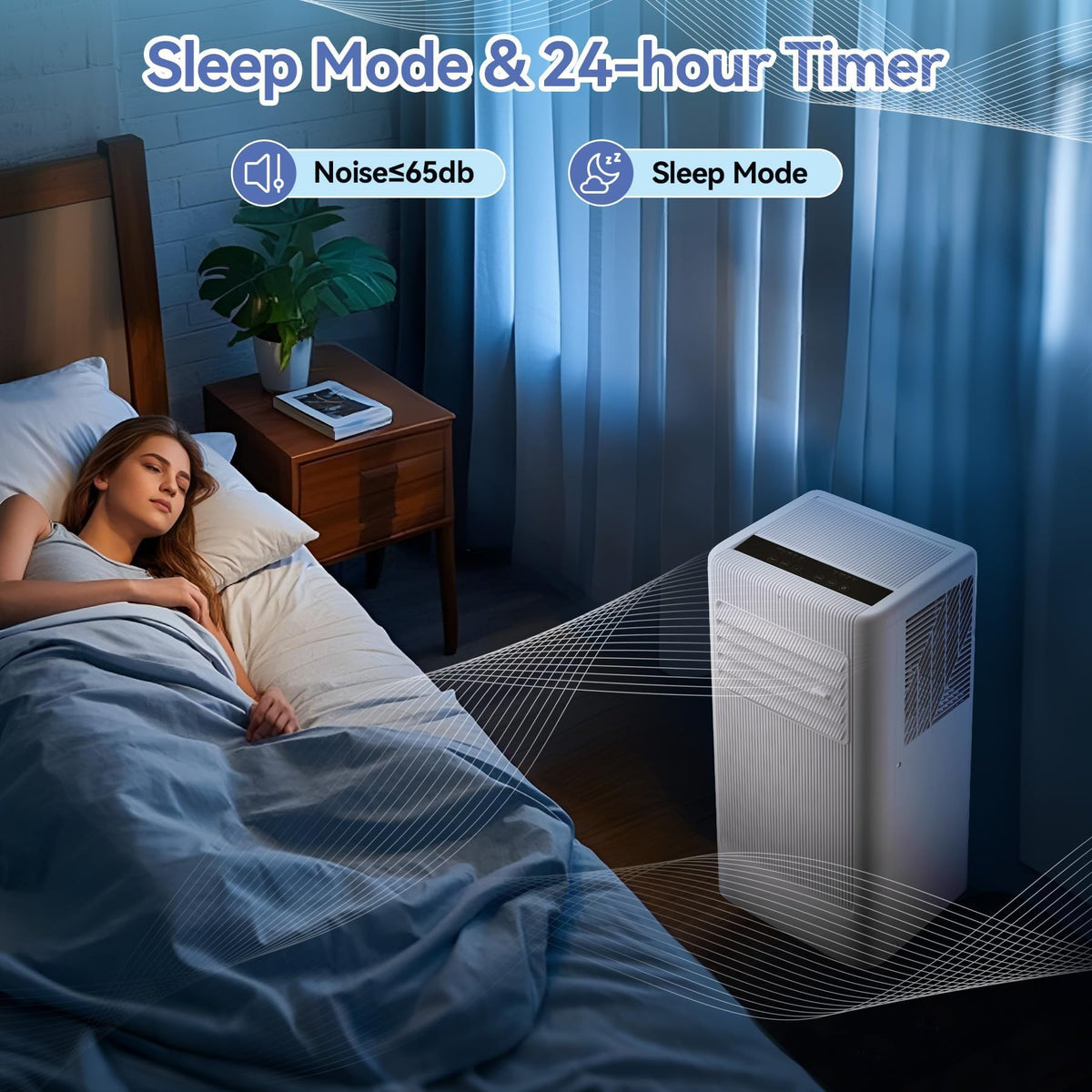 GarveeLife Portable Air Conditioner,10,000 BTU for Rooms up to 450 Sq.Ft., 4-IN-1 Smart Compact AC Unit with Cooling, 24 Hour Timer, Dehumidifier, Fan, Remote Control and Window Kit, White