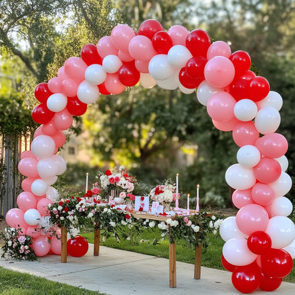 RUBFAC 135pcs Red Balloons Different Sizes 18 12 10 5 Inch for Garland Arch, Latex Christmas Balloon for Birthday Party Wedding Decorations