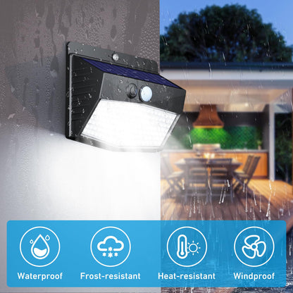 Peasur 2 Packs Solar Outdoor Lights Motion Sensor Solar Security Lights Waterproof with 3 Lighting Modes Solar Powered Wall Lights Outside for Garden Fence Yard