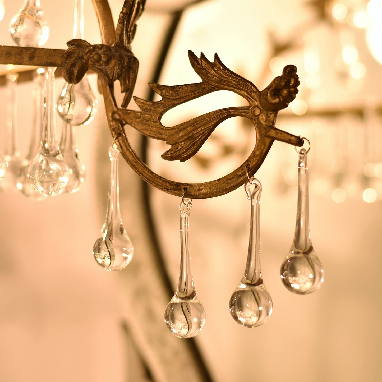 IndianShelf 20 Clear Glass Christmas Ornaments for Tree- Teardrop Ornaments- Chandelier Crystals Replacement Drops- Christmas Decorations- Icicles Raindrop Decorative Hanging Ornaments Centerpieces
