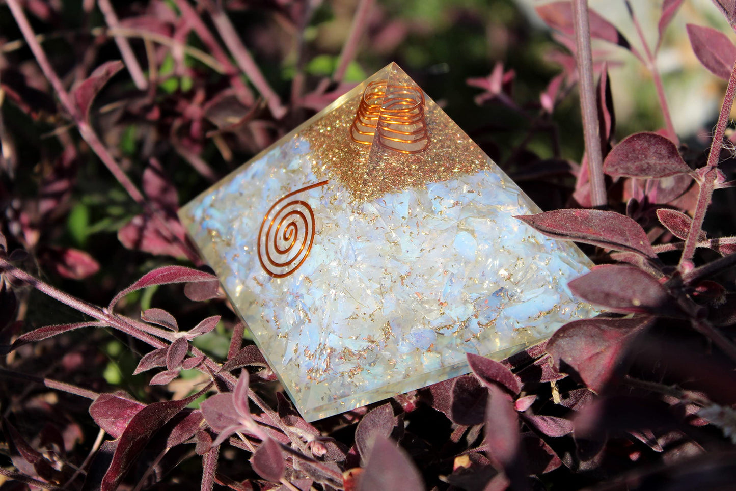Jet International Jet Opalite Orgone Pyramid Approx 100-120 Grams Students Stress Relief Purification Free Crystal Therapy Booklet. Image is JUST A Reference.