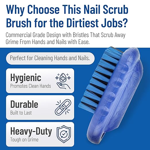 SPARTA Nail Scrub Brush Commercial-Grade, Heavy-Duty Hand and Fingernail Brush