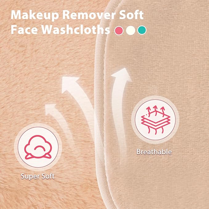 Makeup Remover Cloth, 12 Pack Makeup Remover Pads Microfiber Face Washcloth