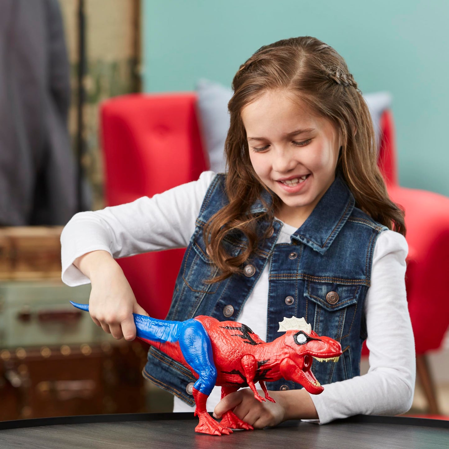 Spider-Man Marvel Web Chompin' Spider-Rex 16-Inch Action Figure with Sounds and Dino Blast Action, Superhero Toys for Kids Ages 4 and Up