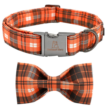 Lionheart glory Halloween Holiday Dog Collar Adjustable Soft Dog Collar with Bowtie, Pet Gift Dog Collars Bow for Small Medium Large Dogs