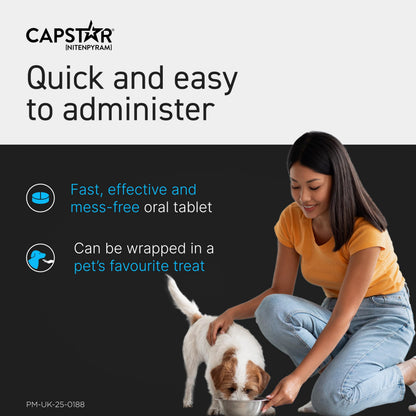 Capstar Flea Tablets for Dogs and Cats from 1kg to 11kg, Oral Medication for Flea Treatment in Small Dogs and Cats, Contains 6x 11.4mg Nitenpyram Flea Tablet
