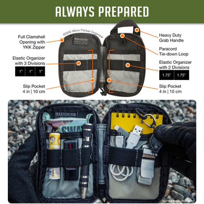 Maxpedition Hard-Use Gear 9006209-SSI Maxpedition Micro Pocket Organizer Black - multi, N/A