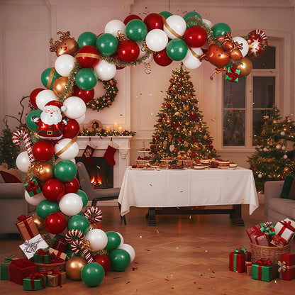 RUBFAC 129pcs Ruby Red Balloon Arch Kit, Different Sizes 18 12 10 5 Inches Cherry Red Latex Balloons for Garland Birthday Wedding Party Decoration