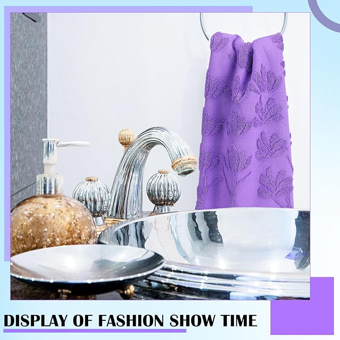 2 Pcs Lavender Hand Towels for Bathroom Purple Lavender Bathroom Hand Towel