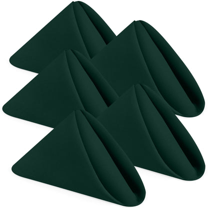 24Pcs Cloth Napkins 17x17 Inches Hunter Green Napkins Cloth Washable with Hemmed Edges for Restaurants, Lunch, Weddings, Decoration, Banquets, Party, Event - Reusable Bulk Linen Dinner Table Napkin