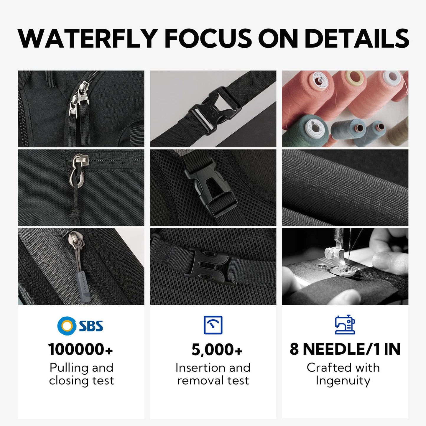 Waterfly Sling Bag Backpack Shoulder Crossbody Bag Chest Bags Hiking Casual Daypack for Men Women