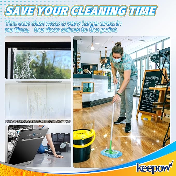 KEEPOW Reusable Dry Sweeping Cloths Microfiber Wet Pads Compatible