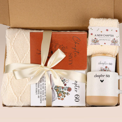 60th Birthday Gifts for Women, Unique Chapter 60 Year Old Birthday Gifts for Women Happy 60th Bday Gift Basket for Her Turning 60 Year Old Gift Box Ideas for Woman Wife Mom Grandma Sister Friend