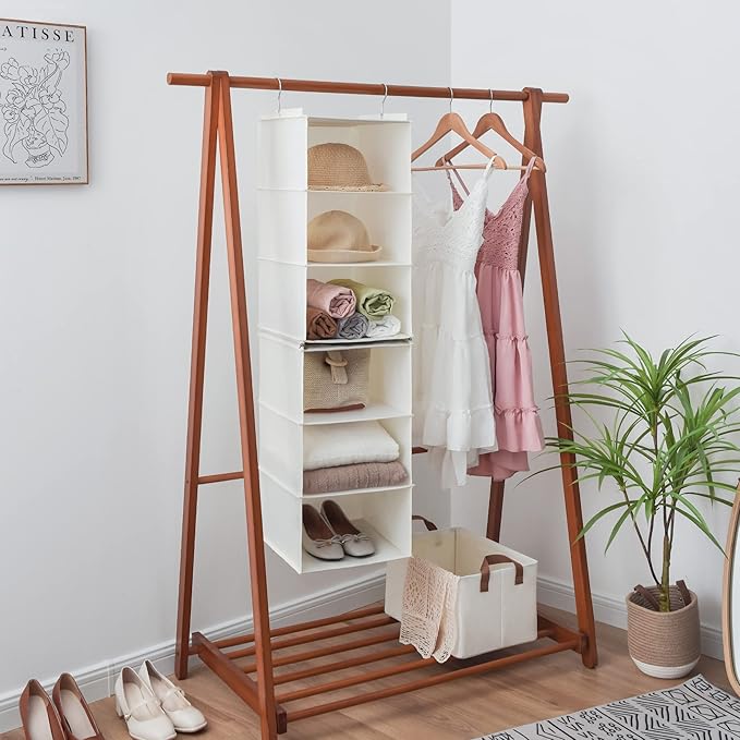 GRANNY SAYS 6-Shelf Hanging Closet Shelves, Separable to 2 Pack 3-Shelf Closet