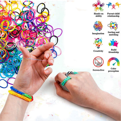 YITOHOP 15000+ Rubber Loom Bands, Mega Rubber Bands Bracelet Kit,Loom Bracelet Making Kit with 3 Layer Container,30 Colors,380 Beads,30 Charms,Clips, Hooks Tools for DIY Art Holiday Gift