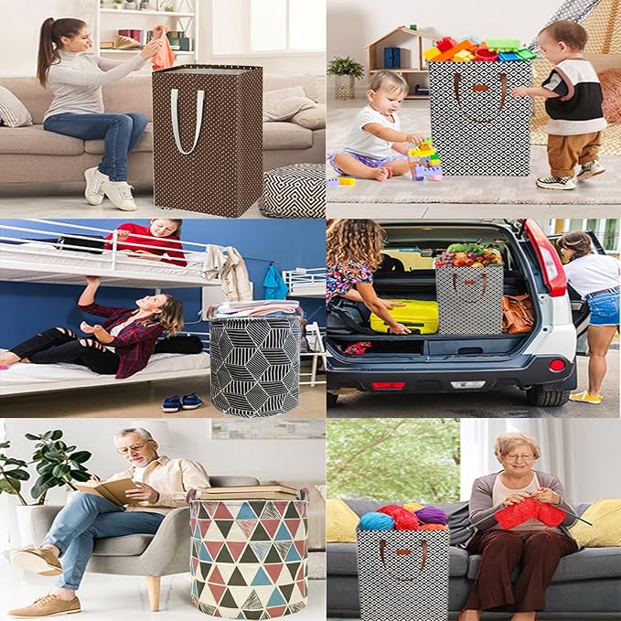Waterproof Laundry Hamper 75L Collapsible Laundry Basket Extended Cotton Handle