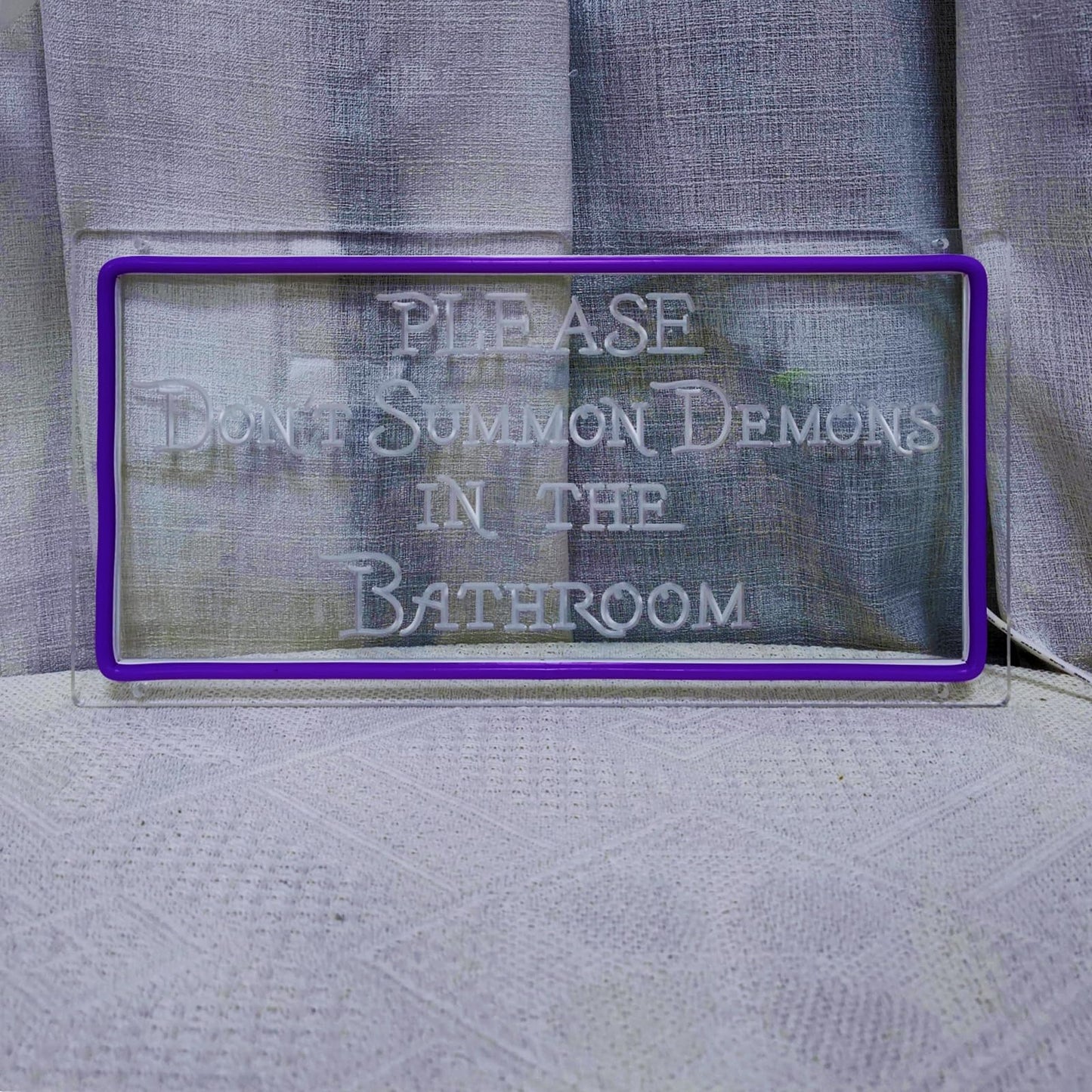 Please Don't Summon Demons in the Bathroom Neon Signs for Wall Decor, Neon Led Light Sign Home Decorations for Dark Humor Goth, Gothic, Witchy Bathroom Decor, Family, Bar, Party, Christmas, INSNEnN