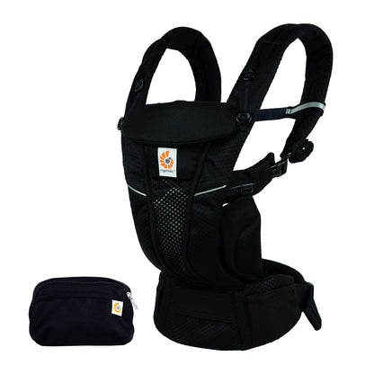 Ergobaby Omni Breeze Carrier for Newborns, from Birth to 20.4 kg, 4 Positions, SoftFlex Mesh, Ergonomic Baby Front-Inward and Back Carry Position, Onyx Black