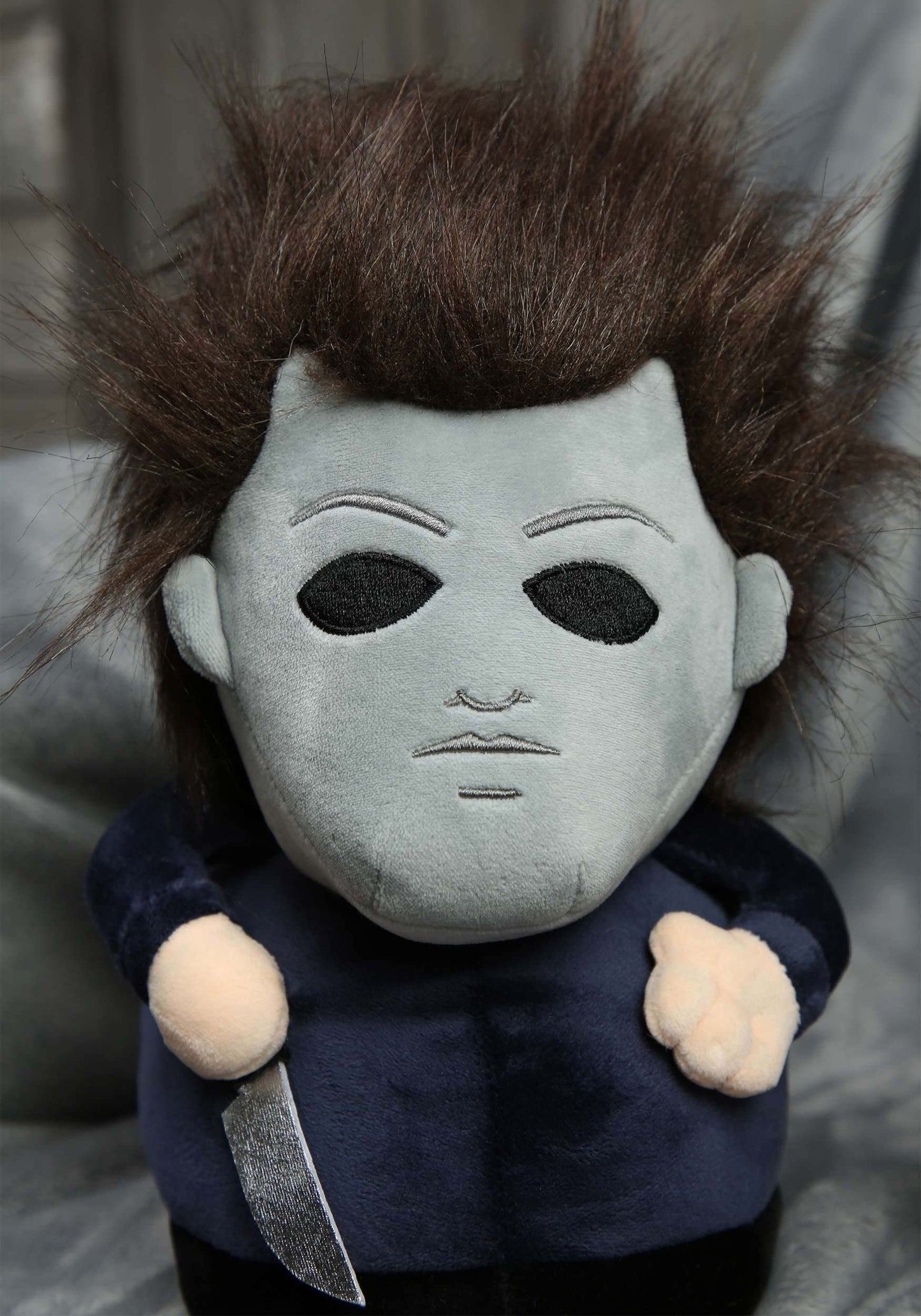 FUN.COM Michael Myers Halloween Slippers for Adults, Officially Licensed Halloween Movie Horror Slippers X-Small, Black, X-Small