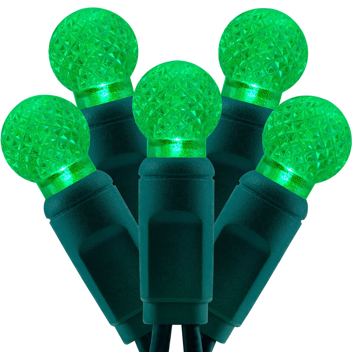 YULETIME Green One-Piece G12 Raspberry Christmas Lights 140 Count 48 Feet, 2 Sets 70 LED 24 ft High Waterproof UL Certified String Light (Green)