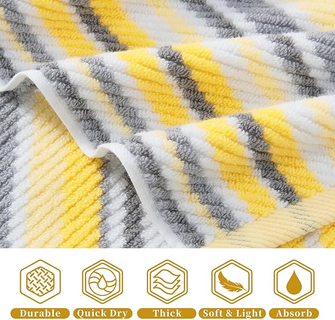 Quick Dry Bath Towels for Bathroom, 4 Pack 28"x52"