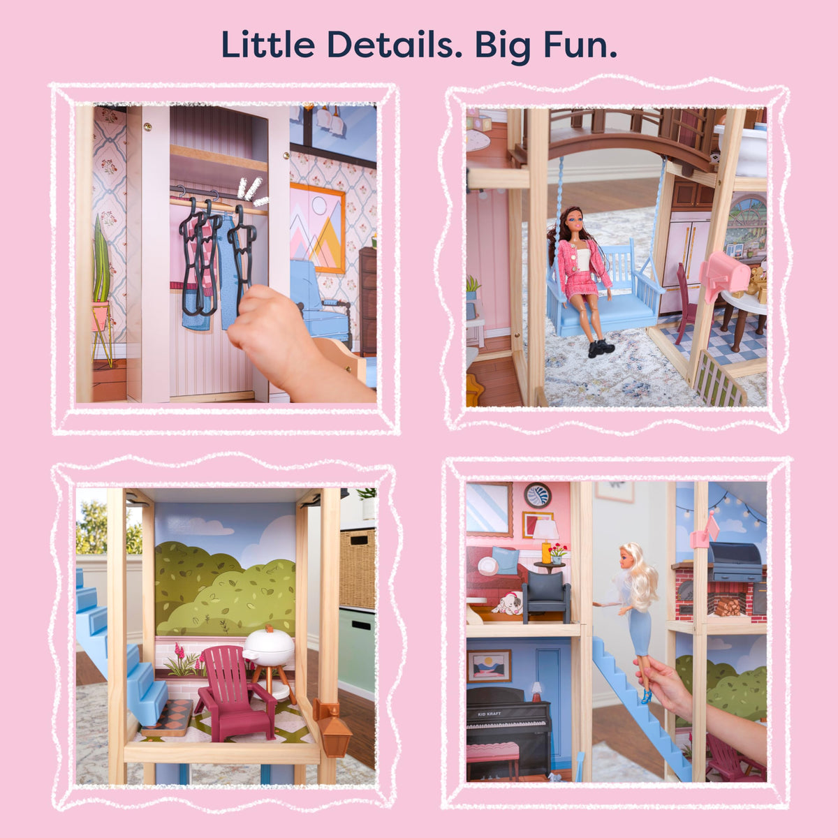 KidKraft Kraft Your Way™ Magnolia Mansion DIY Wooden Dollhouse; 71 Pieces