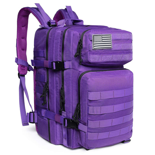 QT&QY 45L Military Tactical Backpacks Molle Army Assault Pack 3 Day Bug Out Bag Hiking Treeking Rucksack