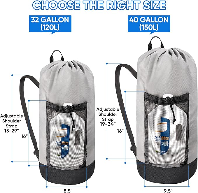 BALEINE 150L Laundry Bag Backpack, 900D Oxford Fabric Large Travel Laundry Bags