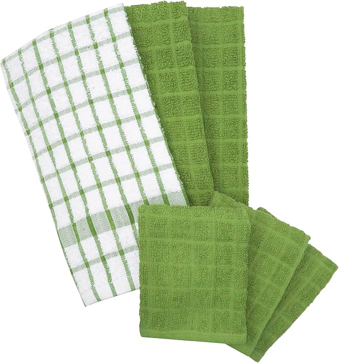 Ritz Premium Kitchen Towel and Dish Cloth Value Set: Highly Absorbent, Super