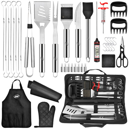 Kaluns BBQ Accessories, Complete Grill Set Grilling Gifts, 40 Pcs Premium Heavy Duty Stainless Steel Barbecue Grill Accessories for Outdoor Grill, Mens Valentines Day Gifts for Him