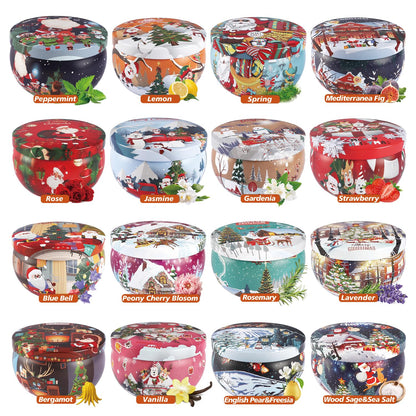 16Pack Christmas Scented Candles Gift- Aromatherapy Candle-Soy Wax-Long Lasting Burn time, Christmas Thanksgiving Gifts for Women，Home Decor